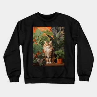 Purrfect Harmony: Cats and Plants Crewneck Sweatshirt